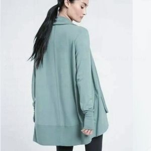 Athleta Pranayama Wrap Cardigan Sweater Seafoam Green Open Front